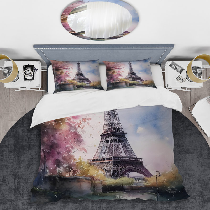 Magnifique Tour Eiffel à Paris V - Ensemble de housse de couette Paris - Microfibre de polyester