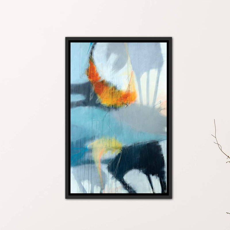 « shadows » par sidsel brix-reproduction d’art, Toile avec cadre noir, H 26 po x l 18 po x 1,5 po