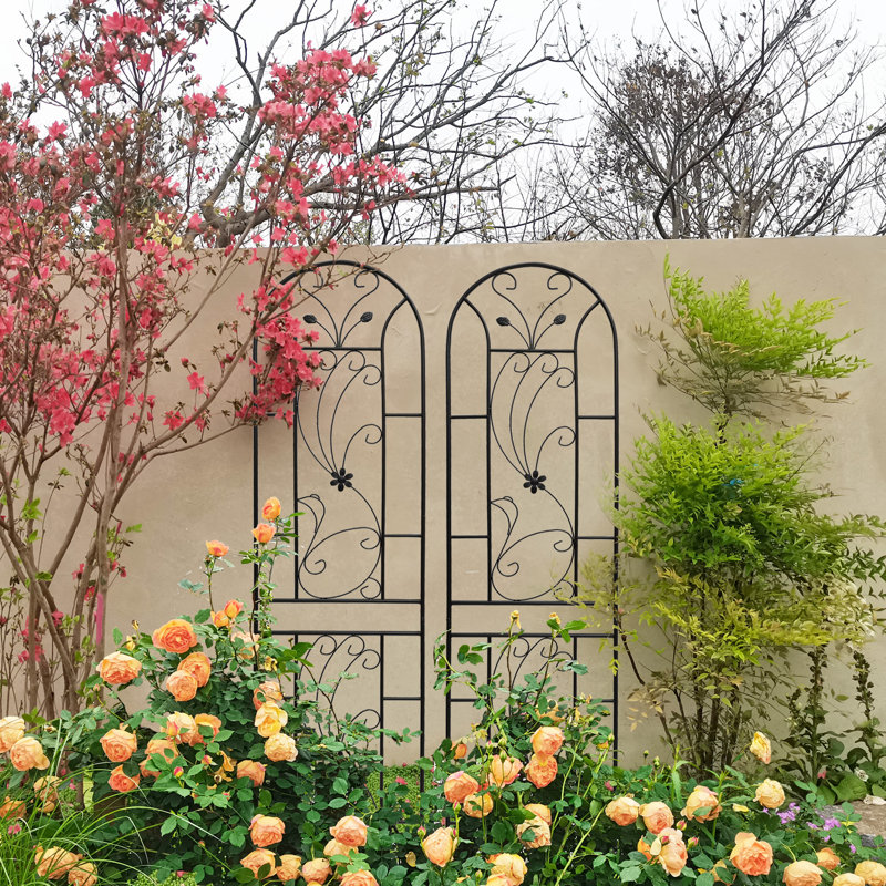 Treillis de jardin en métal - Treillis antirouille pour plantes grimpantes