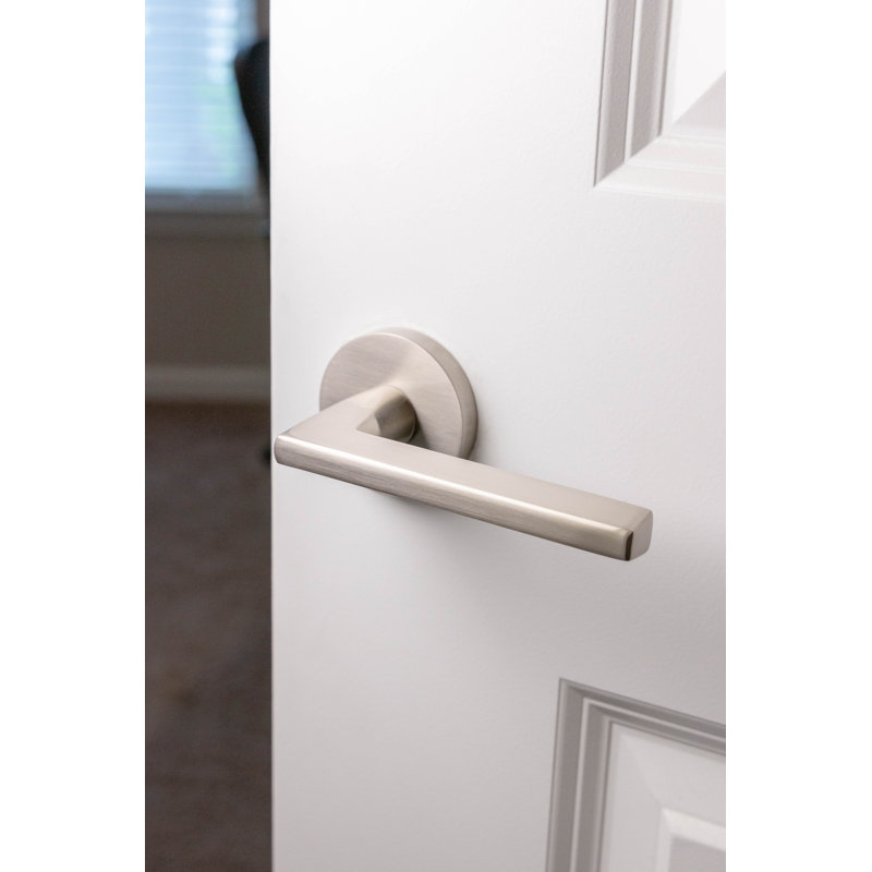 Flat Door Lever with Round Rosette
