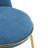 Rio Claro Indoor Metal Upholstered Barstool, Gold Finished Frame And Blue Upholstery, Set Of 2