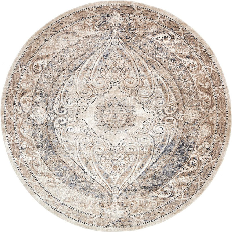 Parrado Ikat Indoor Rug, Round 4'