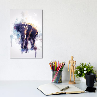 Elephant by Cornel Vlad - Wrapped Canvas Painting