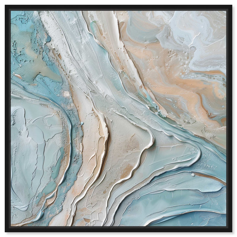 «Beachside Canvas Fall» par Art Remedy, Cadre noir, H 13 po x l 13 po