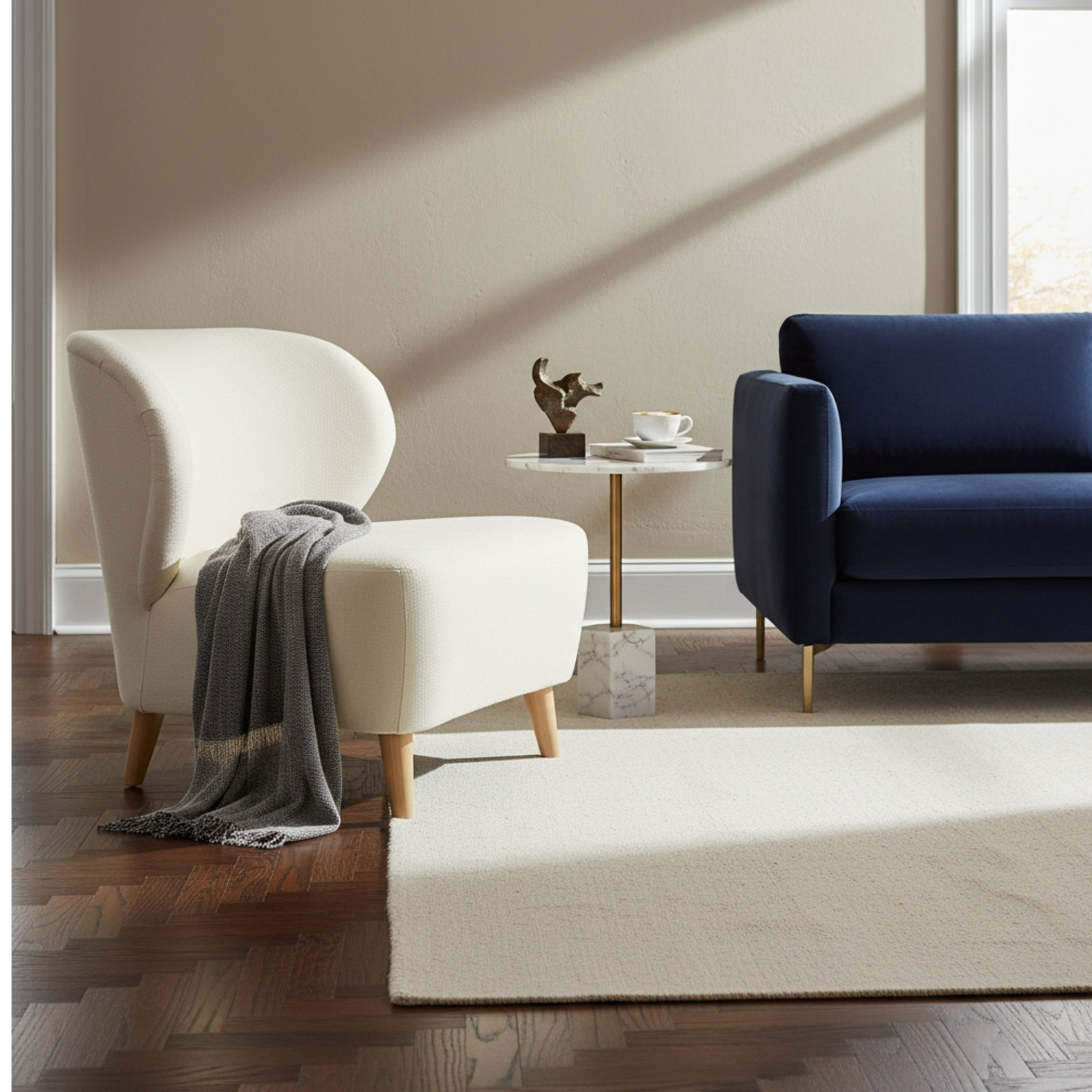 Apollonia Linen Accent Chair, Performance Ivory
