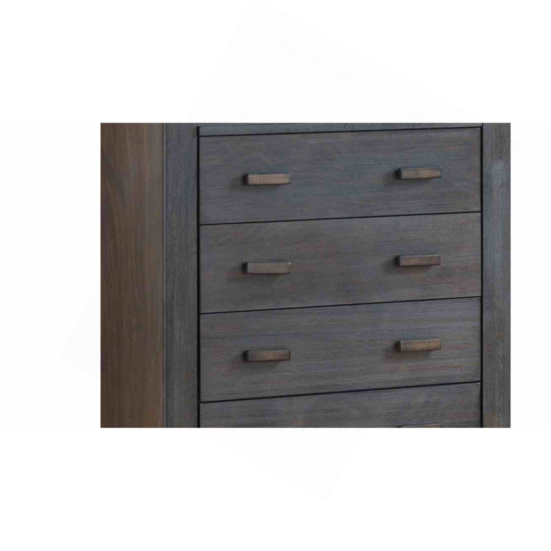 Mobilier de chambre à coucher de style transitionnel à lattes et à menuiserie 1 pièce