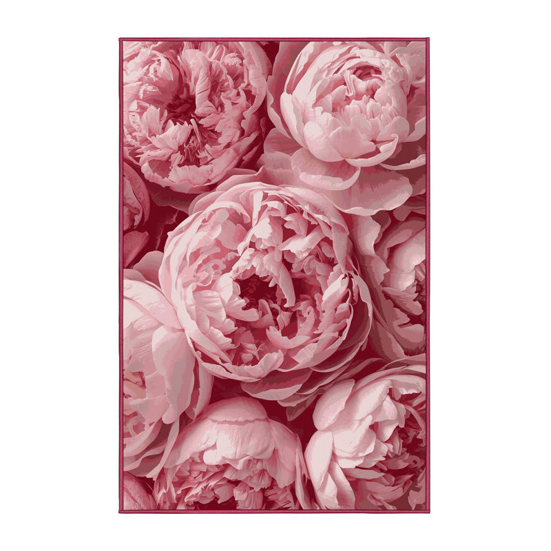 Soft Plush Ferrier Easter Modern & Contemporary Abstract Area Rug in Pink – Rose Binding, 8x10