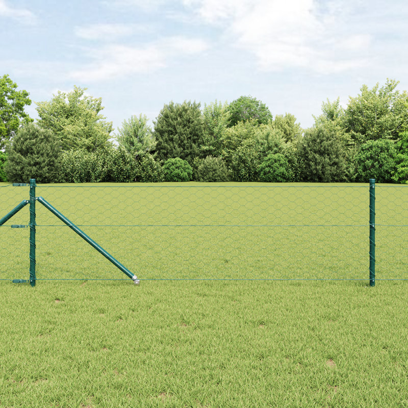 Hexagon Fence Steel, Green, 60cm H x 2500cm W
