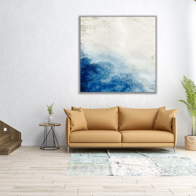Plage et sable - reproduction d'art sur toile, H 24 po x l 24 po