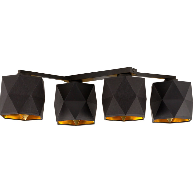 Aveleen Fabric Semi Flush Mount, Black