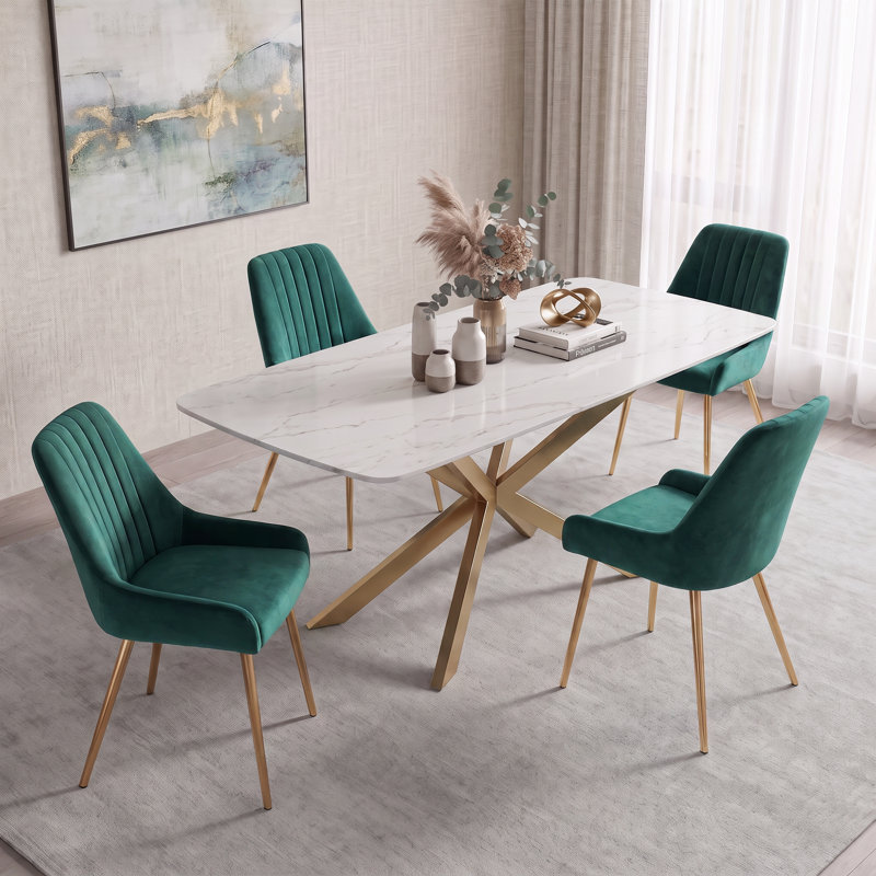 Chaise de salle à manger Maulsby, Vert, 4