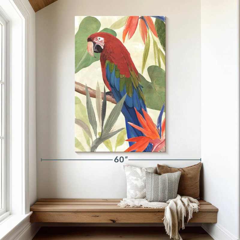 Brampt Tropical Parrot Composition III, 51" H x 34" W