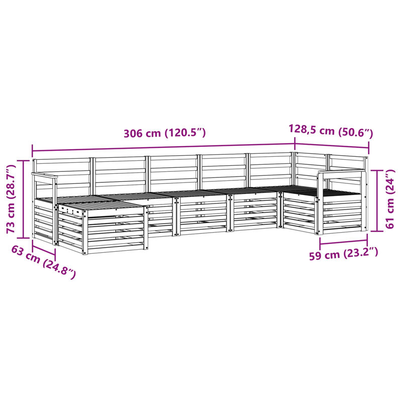 306cm Wide Patio Sectional Set