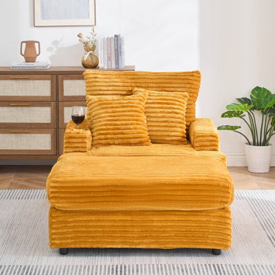 Fauteuil en velours côtelé avec porte-gobelet - 39 pouces pour le bureau. Tissu doux, dossier haut, facile à assembler dans n'importe quelle pièce. Fonction d'inclinaison, assemblage, tissu