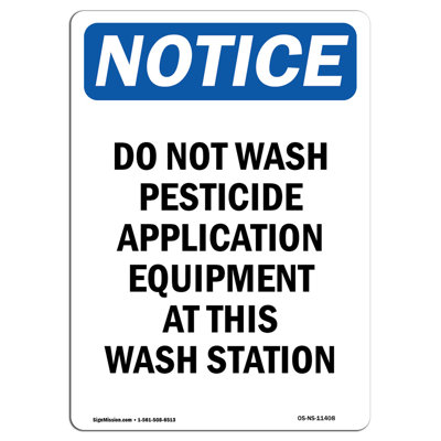 Notice Do Not Wash Pesticide Application