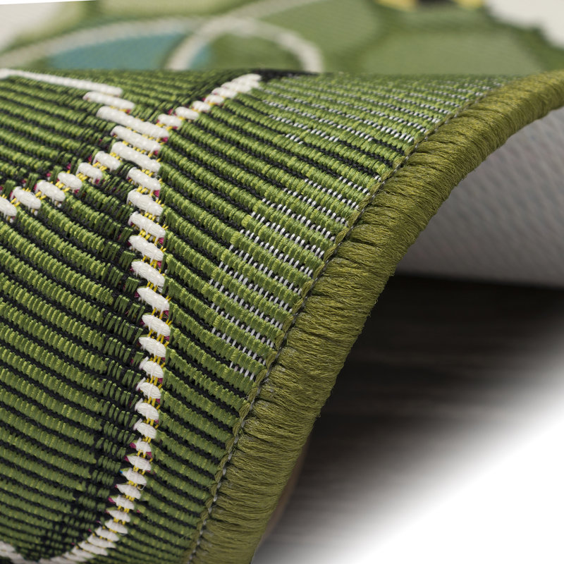 Gemmenne Synthetic Non-Skid Kitchen Mat, Green, Runner 1'11" x 4'11"