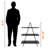 Hudson A Shaped Frame Shelf with 3-Tiers in Black Finish, 38.26" H X 29.89" W X 15.12" D