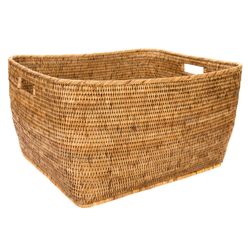 Grand panier en rotin, H 13 po x l 20 po x P 24 po, Brun miel