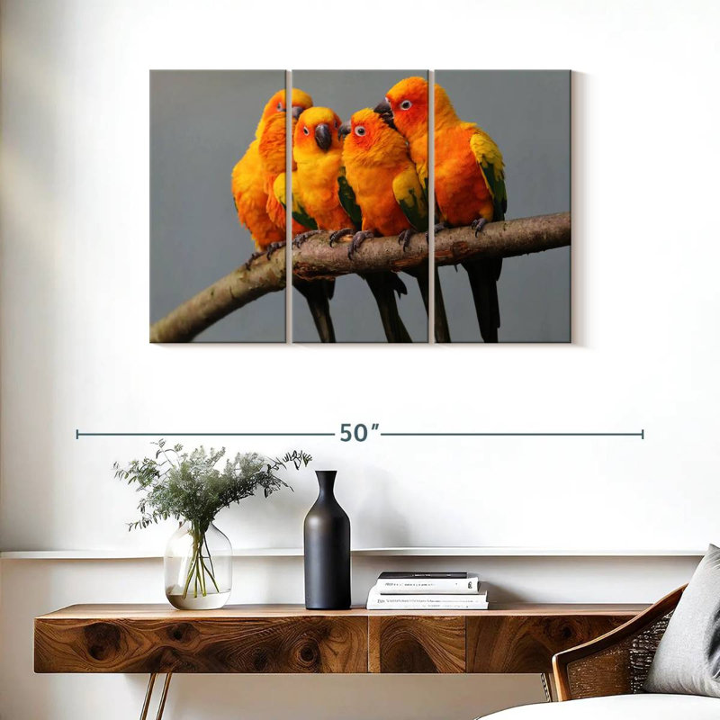 Brampt Wild Sun Parakeets, 24" H x 38" W