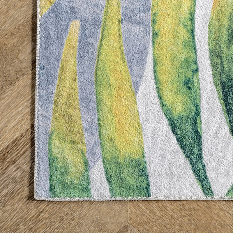 Tapis tropical lavable à la machine Amelia SpinClean, Rectangle 8 pi x 10 pi