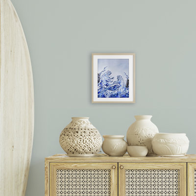 «Crashing Waves Tigers», reproduction sous verre encadrée, conception de Marc Allante