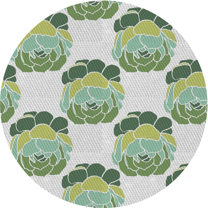 Floral Indoor Rug, Round 3'