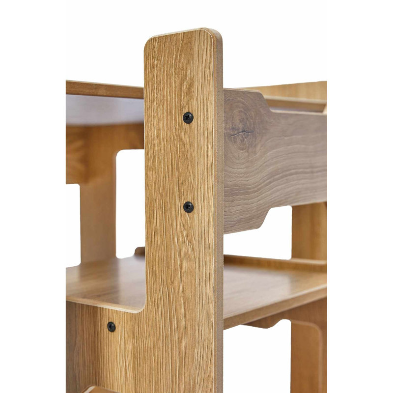 Ensemble de table pour enfants (1 table et 1 chaise), blanc et naturel, 22,0 po x 21,7 po x 17,7 po | 100% panneau de fibres à densité moyenne, épaisseur de 0,5 pouce | Design moderne pour salle de jeux et bureau