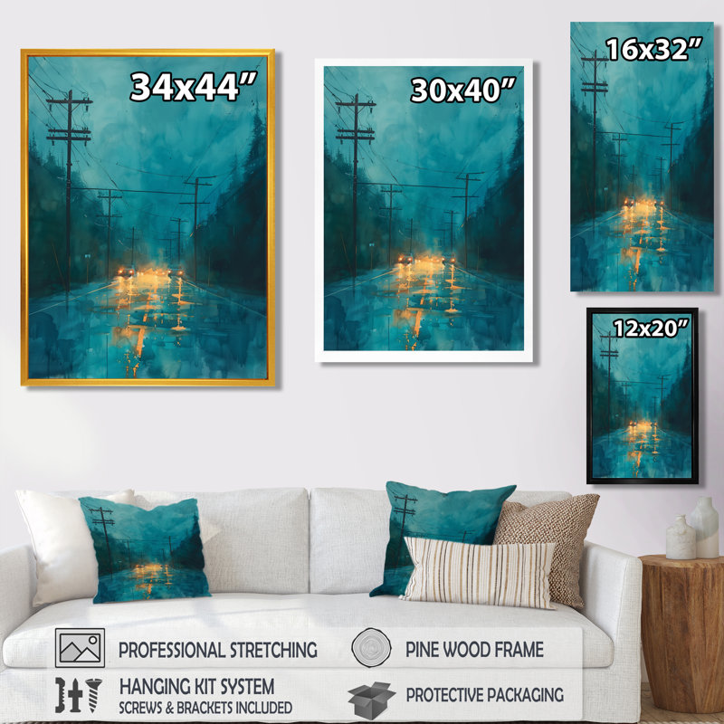 Blue Blue Energy Evolution Power Lines I - impression d'art mural, Cadre flottant blanc, H 24 po x l 32 po