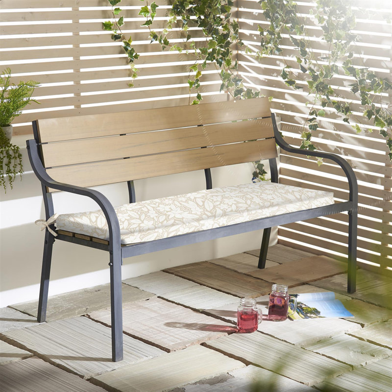 Blossom Bench Pad, Beige Floral