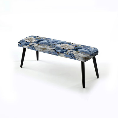Banc rembourré floral noir Truong