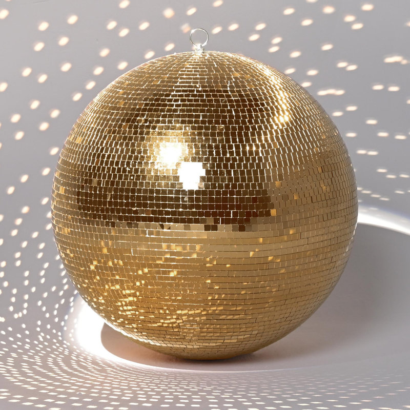  20" Large Disco Ball Mirror Big Hanging Glass Decor for 70s 80s Party Events Wedding DJ Dance Club Stage Lighting Champagne Gold