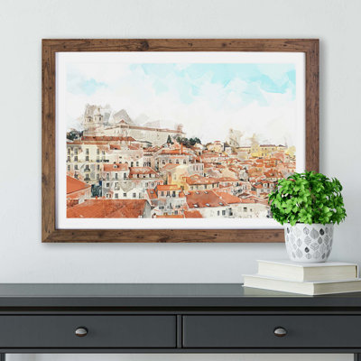 Alfalma Lisbon Portugal Skyline - Framed Print