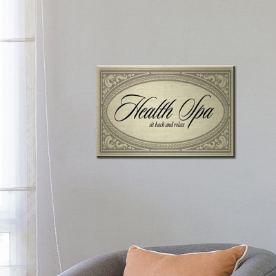 Health Spa Sit Back and Relax 1 Piece Wrapped Canvas Wall Art