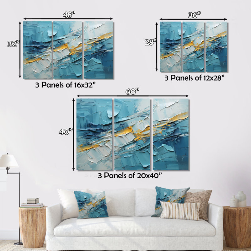 Glacier Frozen Majesty Collage II - ensemble d'impressions sur toile, H 32 po x l 48 po x P 1 po