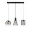 Lustre industriel élégant, hauteur réglable, finition noire et antique | Corps en métal, 36 x 9,8 x 19,3-50,8 pouces | 3 douilles E27 (40 W maximum) | Parfait pour les salons modernes, les salles à manger et les entrées, conception élégante