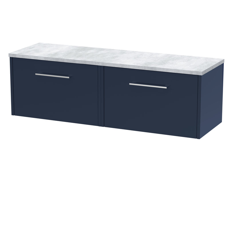 Juno 120.5cm Double Bathroom Vanity Base Only, Midnight Blue