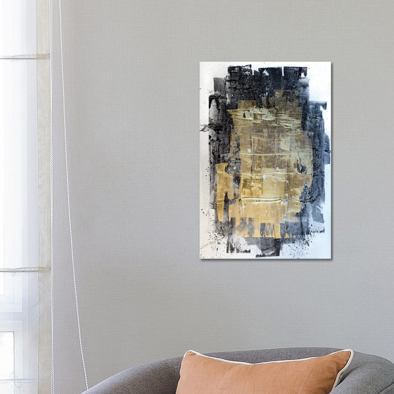 Midnight Gold 1 Piece Wrapped Canvas Painting, 66.04 cm H x 45.72 cm W x 3.175 cm D