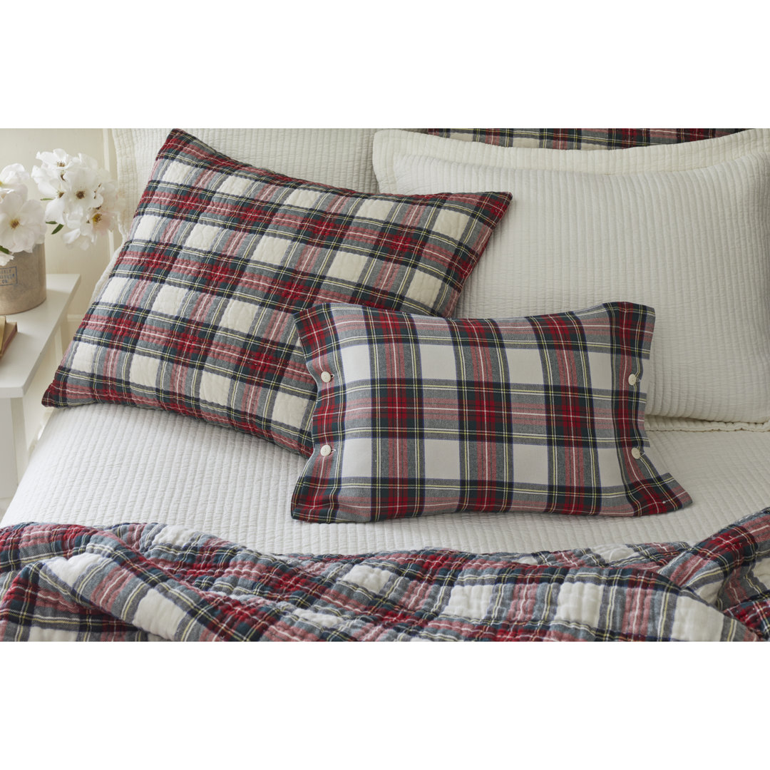 Aberdeen Cotton Down Plaid Lumbar Pillow Taylor Linens
