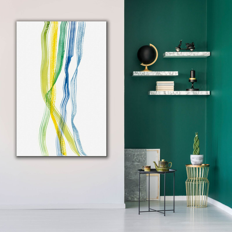 «Ribboned 1» par Alicia Ludwig, art mural sur toile, H 60 po x l 40 po x P 1,5 po