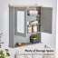 Shrewsbury Grey Bathroom Mirror Cabinet-90861568