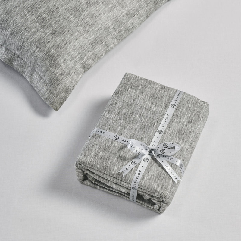 Ensemble de housse de couette chaude à deux tons 100% flanelle de coton Melange, Gris anthracite