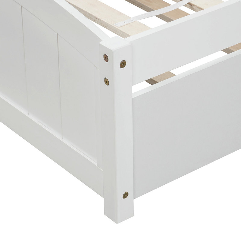Lit plateforme avec lit gigogne, Blanc
