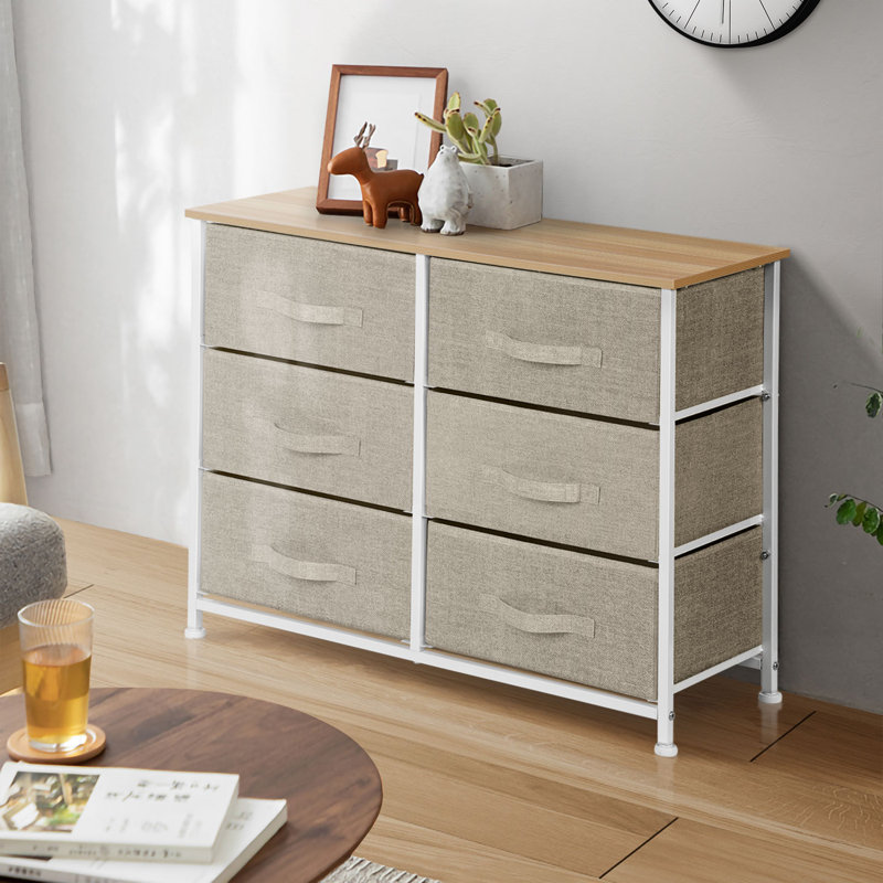 6 Drawer Storage Drawer, Beige