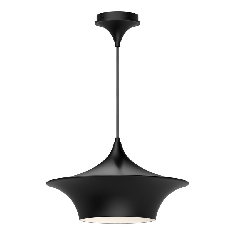 Luminaire suspendu à 1 lumière Alexia, H 84,25 po x l 16 po x P 16 po, Noir mat