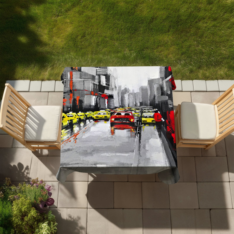 Abstract Traffic Tablecloth - Indoor/Outdoor Home Decor