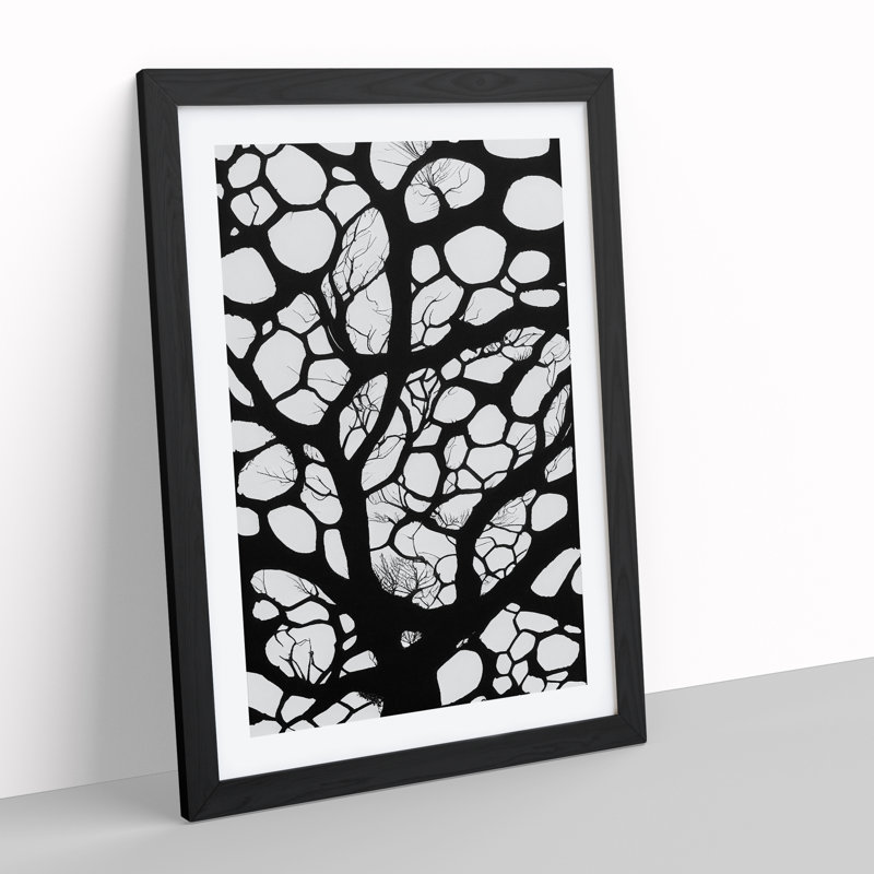 A Monochrome Tree No.6 - Single Picture Frame Print, Black Framed, 64cm H x 46cm W x 2cm D
