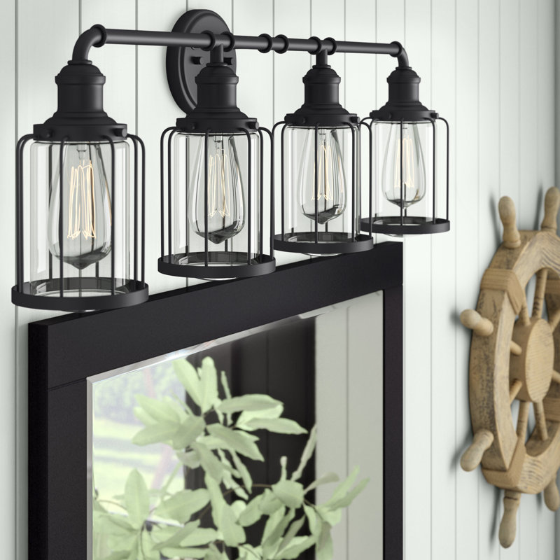 Leyden 4-Light Dimmable Steel Vanity Light 