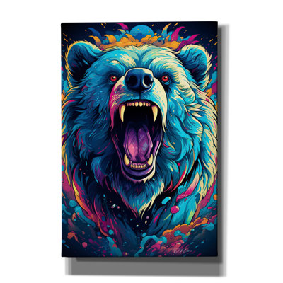 Toile épique Graffiti «Dmt Art Bear» par Momart, 40 po x 60 po