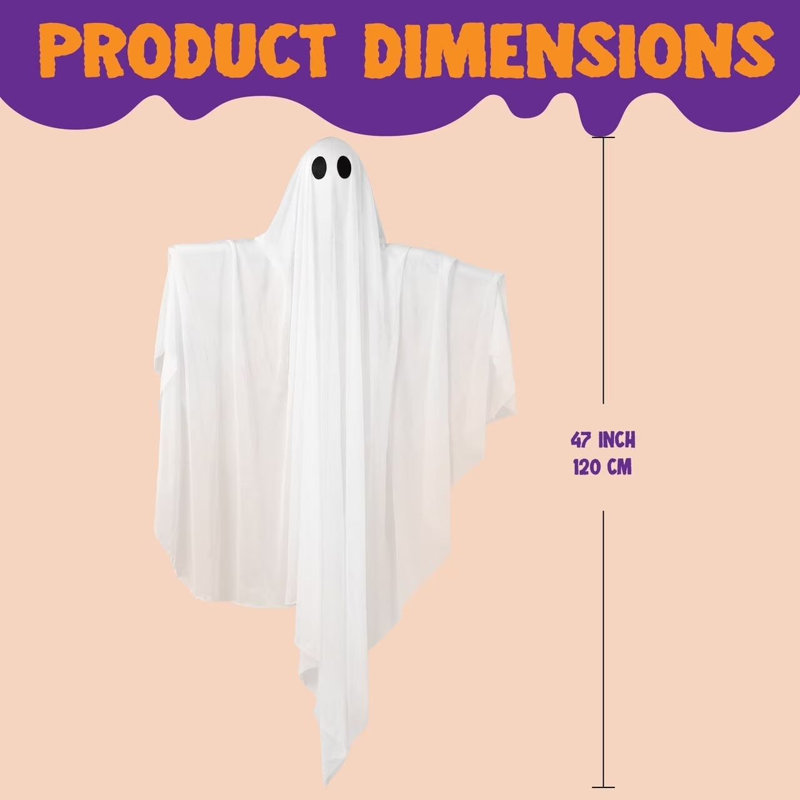 47" Halloween Hanging Ghost with Blue LED Light