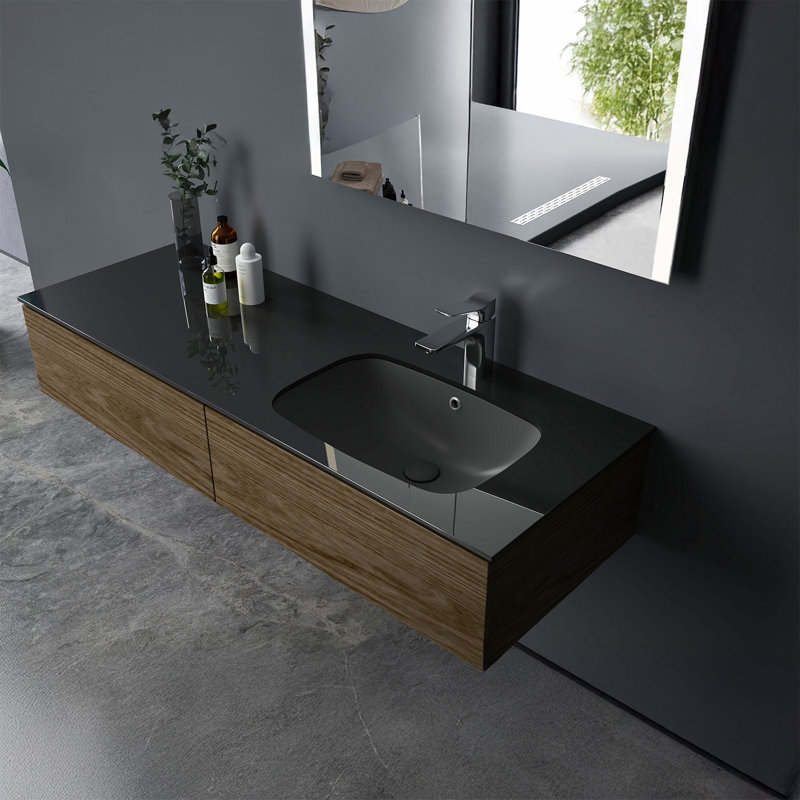Bloom 55U Undermount Bathroom Sink Matte Black, Matte Black